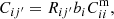 $$ \begin{aligned} C_{ij^{\prime }}&= R_{ij^{\prime }} b_i C_{ii}^\mathrm{m} ,\end{aligned} $$