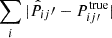 $ \sum_{i} |{\hat{P}}_{ij}{\prime} - P^{\mathrm{true}}_{ij\prime} | $