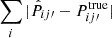 $ \sum_i |\hat{P}_{ij\prime} - P^{\mathrm{true}}_{ij\prime} | $
