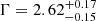 $ \Gamma=2.62^{+0.17}_{-0.15} $