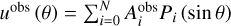 ${u^{{\rm{obs}}}}(\theta ) = \sum\nolimits_{i = 0}^N {A_i^{{\rm{obs}}}{P_i}(\sin \theta )} $