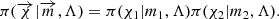 $$ \begin{aligned} \pi (\overrightarrow{\chi }|\overrightarrow{m},\Lambda ) = \pi (\chi _1|m_1,\Lambda ) \pi (\chi _2|m_2,\Lambda ). \end{aligned} $$