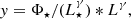 $$ \begin{aligned} { y} = \Phi _\star /(L_\star ^\gamma ) * L^\gamma , \end{aligned} $$