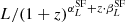 $ L/(1+z)^{\alpha_{L}^{\mathrm{SF}}+z\cdot\beta_{L}^{\mathrm{SF}}} $