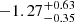 $ -1.27_{-0.35}^{+0.63} $