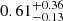 $ 0.61_{-0.13}^{+0.36} $