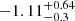 $ -1.11_{-0.3}^{+0.64} $