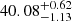 $ 40.08_{-1.13}^{+0.62} $