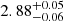 $ 2.88_{-0.06}^{+0.05} $