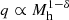 $ q \propto M_{\mathrm{h}}^{1-\delta} $