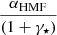 $ \frac{\alpha_{\mathrm{HMF}}}{(1+\gamma_\star)} $
