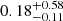 $ 0.18_{-0.11}^{+0.58} $