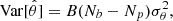 $$ \begin{aligned} \mathrm{Var} [\hat{\theta }] = B(N_b - N_p)\sigma ^2_\theta , \end{aligned} $$