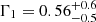 $ \Gamma_{1}=0.56^{+0.6}_{-0.5} $