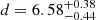 $ d =6.58^{+0.38}_{-0.44} $