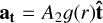 $\[\mathbf{a}_{\mathbf{t}}=A_{2} g(r) \hat{\mathbf{t}}\]$