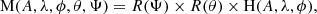 $$ \begin{aligned} \mathrm{M}(A, \lambda , \phi , \theta , \Psi ) = R(\Psi ) \times R(\theta ) \times \mathrm{H}(A, \lambda , \phi ), \end{aligned} $$