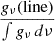 $ \frac{g_{\nu}(\mathrm{line})}{\int g_{\nu} \, d\nu} $