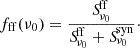 $$ \begin{aligned} f_{\mathrm{ff}}(\nu _0)=\frac{{S\!}^{\mathrm{ff}}_{\nu _0}}{{S\!}_{\nu _0}^\mathrm{ff}+{S\!}_{\nu _0}^\mathrm{syn}}\cdot \end{aligned} $$