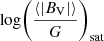 $ \log\biggl(\frac{\langle |B_{\mathrm{V}}| \rangle}{G}\biggr)_{\mathrm{sat}} $