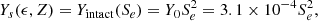 $$ \begin{aligned} Y_s(\epsilon ,Z) = Y_{\rm intact}(S_e) = Y_0 S_e^2 = 3.1\times 10^{-4} S_e^2, \end{aligned} $$