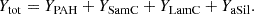 $$ \begin{aligned} Y_{\mathrm{tot}} = Y_{\mathrm{PAH}} + Y_{\mathrm{SamC}} + Y_{\mathrm{LamC}} + Y_{\mathrm{aSil}}. \end{aligned} $$