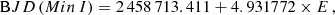 $$ \begin{aligned} \mathrm BJD\,(Min\,I) = 2\,458\,713.411 + 4.931772 \times E\,, \end{aligned} $$