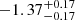 $ -1.37^{+0.17}_{-0.17} $