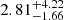 $ 2.81^{+4.22}_{-1.66} $
