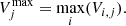 $$ \begin{aligned} V_j^\mathrm{max} = \max _{i}(V_{i, j}). \end{aligned} $$