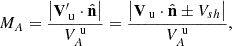 $$ \begin{aligned} M_A=\frac{\left|\mathbf V _{\text{ u}}^{\prime } \cdot \hat{\mathbf{n }}\right|}{V_A^{\text{ u}}}=\frac{\left|\mathbf V _{\text{ u}} \cdot \hat{\mathbf{n }} \pm V_{s h}\right|}{V_A^{\text{ u}}}, \end{aligned} $$