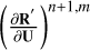 $\[\left(\frac{\partial \mathbf{R}^{\prime}}{\partial \mathbf{U}}\right)^{n+1, m}\]$