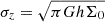$ \sigma_z = \sqrt{\pi G h \Sigma_0} $