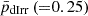 $ \bar{p}_{\mathrm{dIrr}}\, ({=} 0.25) $