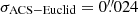 $ \sigma_{\mathrm{ACS-Euclid}} = 0{{\overset{\prime\prime}{.}}}024 $