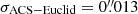 $ \sigma_{\mathrm{ACS-Euclid}} = 0{{\overset{\prime\prime}{.}}}013 $