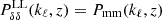 $ P_{\delta\delta}^{\mathrm{LL}}(k_\ell,z) = P_{\mathrm{mm}}(k_\ell,z) $