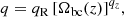 $$ \begin{aligned} q&= q_{\rm R} \, [\Omega _{\rm bc}(z)]^{q_z},\end{aligned} $$