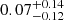 $ 0.07^{+0.14}_{-0.12} $