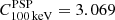 $ C^{\mathrm{PSP}}_{\mathrm{100\,keV}} = 3.069 $