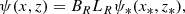 $$ \begin{aligned}&\psi (x,z) = B_R L_R \psi _*(x_*,z_*) {,}\end{aligned} $$