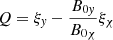 $ Q = \xi_{\mathit{y}} - \frac{B_{0\mathit{y}}}{B_{0 \chi}} \xi_{\chi} $