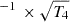 $ ^{-1} \,\times \sqrt{T_4} $