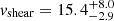 $ v_{\mathrm{shear}} = 15.4^{+8.0}_{-2.9} $