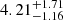 $ 4.21_{-1.16}^{+1.71} $