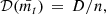 $$ \begin{aligned} {\mathcal{D} } (\bar{m_t})\,=\, D/n, \end{aligned} $$