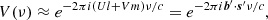 $$ \begin{aligned} V(\nu ) \approx e^{-2\pi i(Ul + Vm)\nu /c} = e^{-2\pi i \boldsymbol{b}^{\prime }\cdot \boldsymbol{s}^{\prime }\nu /c}, \end{aligned} $$