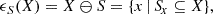 $$ \begin{aligned} \epsilon _{S}(X) = X \ominus S&= \{x\,|\,{S\!}_{x} \subseteq X\}, \end{aligned} $$