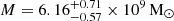 $ M=6.16^{+0.71}_{-0.57} \times 10^{9}\,\mathrm{M_{\odot}} $