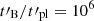 $ t\prime_{\mathrm{B}}/t\prime_{\mathrm{pl}} = 10^6 $